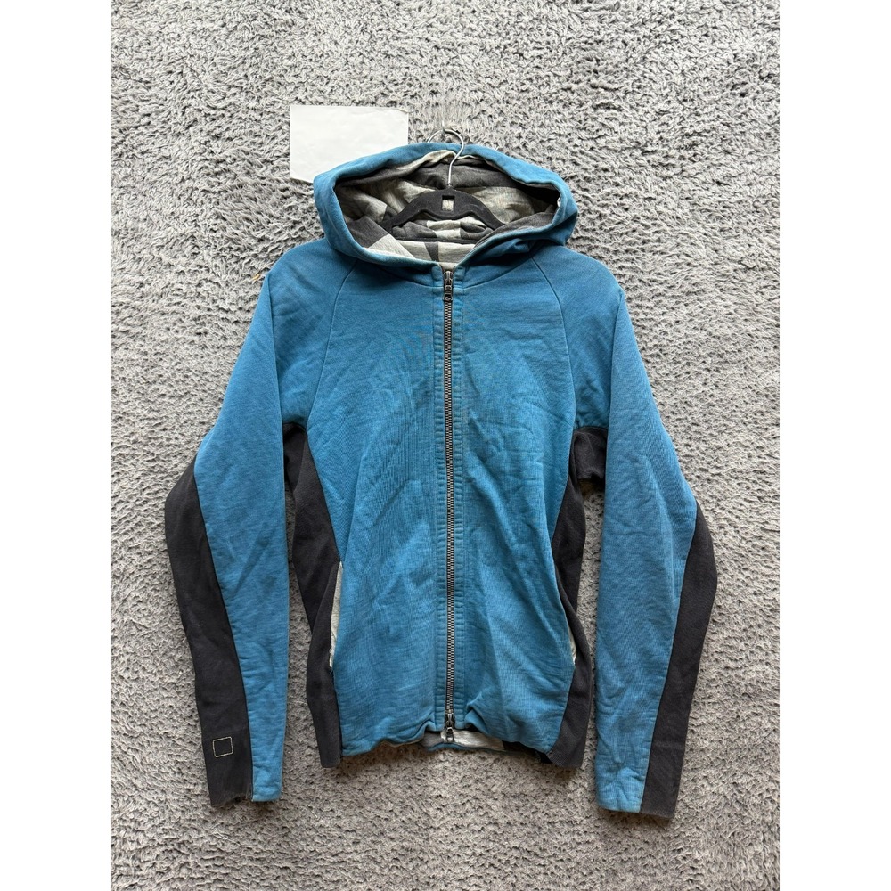 Vintage Rogan NYC Colorblock Full Zip Hooded Jacket Blue Black Mens Size M
